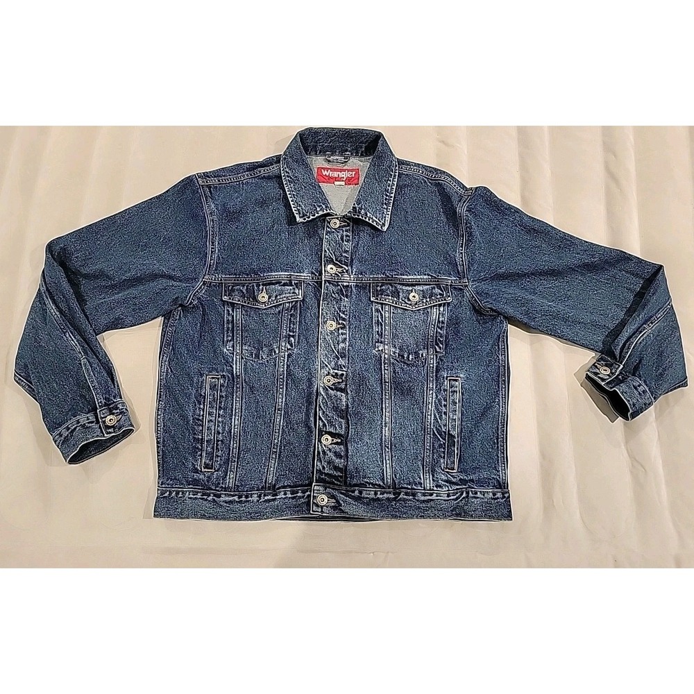Wrangler Hero Men's Denim Jean Jacket Size XL Outdoors Trucker